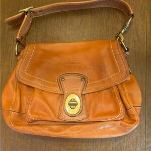 Coach Burnt Orange Leather Shoulder Bag